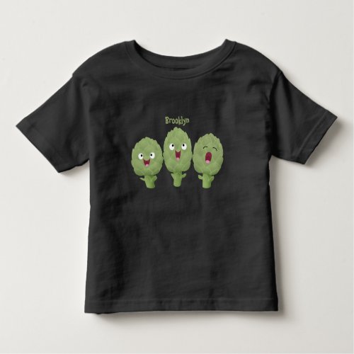 Cute singing artichokes vegetable cartoon toddler t_shirt