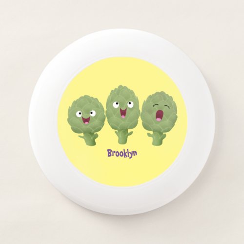Cute singing artichokes vegetable cartoon Wham_O frisbee