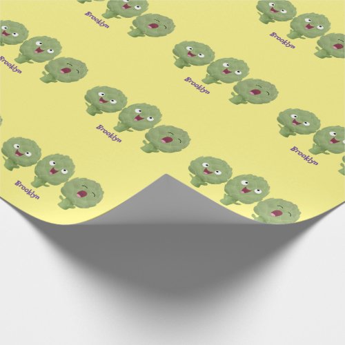 Cute singing artichokes vegetable cartoon  wrapping paper