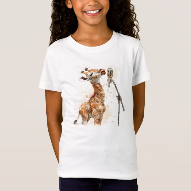 Cute singing baby giraffe T-Shirt (Front)