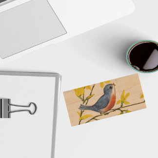 Cute Singing Blue Bird Tree Branch Wood Flash Drive