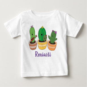 Cute singing cactus trio cartoon illustration baby T-Shirt
