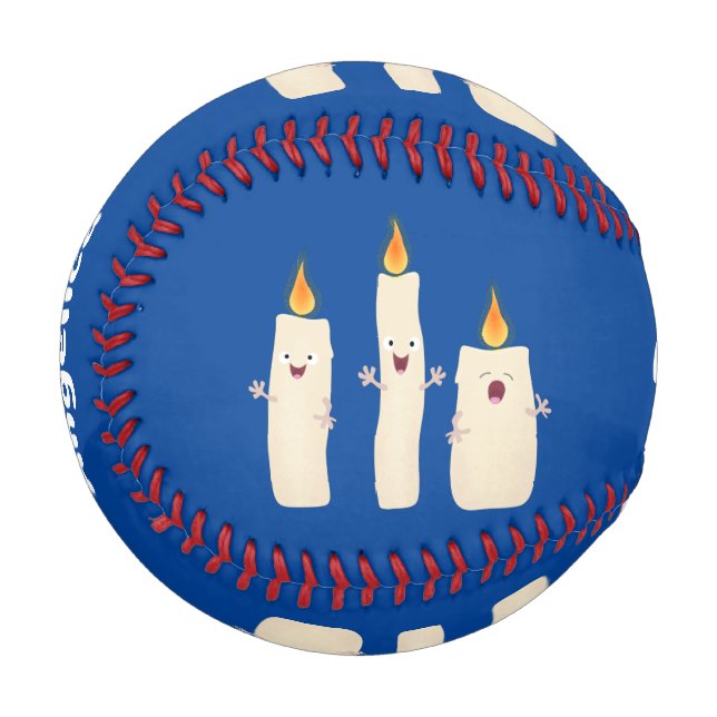 Cute singing candle trio cartoon  baseball (Front Left)