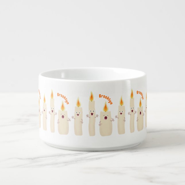 Cute singing candle trio cartoon bowl (Center)