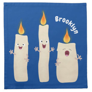 Cute singing candle trio cartoon cloth napkin