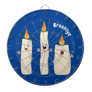 Cute singing candle trio cartoon dart board