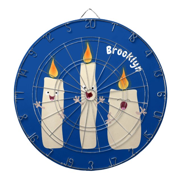 Cute singing candle trio cartoon dart board (Front)