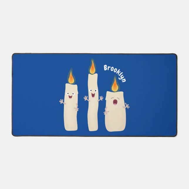 Cute singing candle trio cartoon desk mat (Front)
