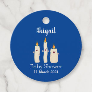 Cute singing candle trio cartoon  favor tags