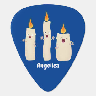 Cute singing candle trio cartoon  guitar pick