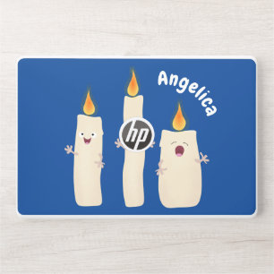 Cute singing candle trio cartoon HP laptop skin
