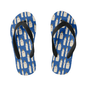 Cute singing candle trio cartoon kid's flip flops