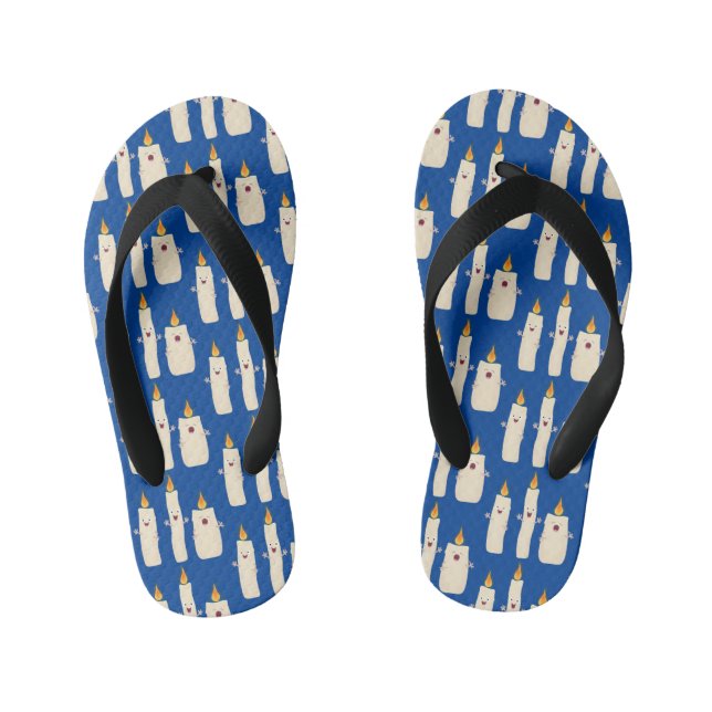 Cute singing candle trio cartoon kid's flip flops (Footbed)