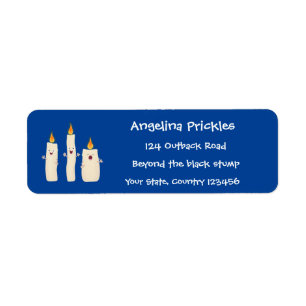 Cute singing candle trio cartoon label