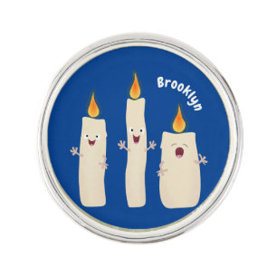 Cute singing candle trio cartoon lapel pin
