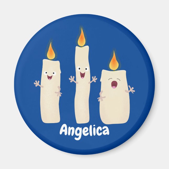 Cute singing candle trio cartoon magnet (Front)
