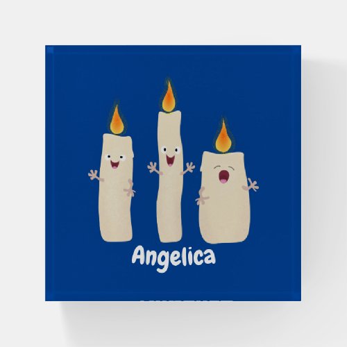 Cute singing candle trio cartoon paperweight