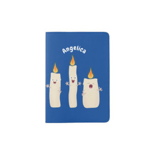 Cute singing candle trio cartoon passport holder