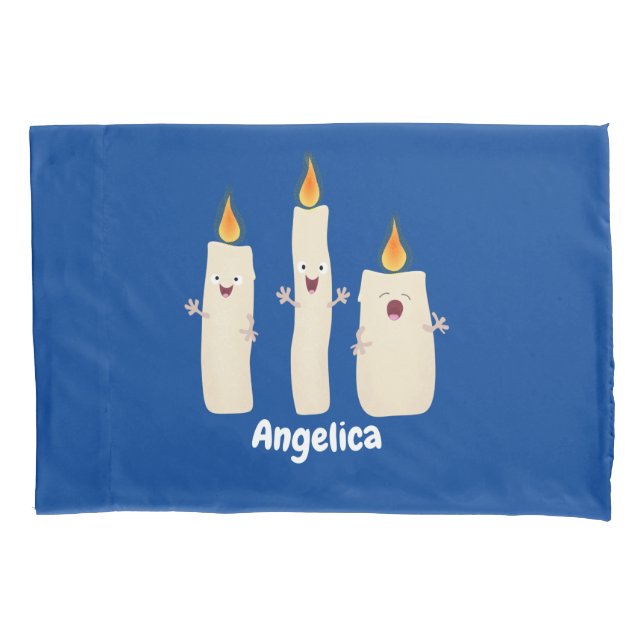 Cute singing candle trio cartoon pillow case (Front)