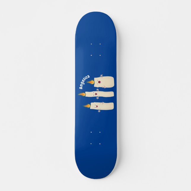 Cute singing candle trio cartoon skateboard (Front)