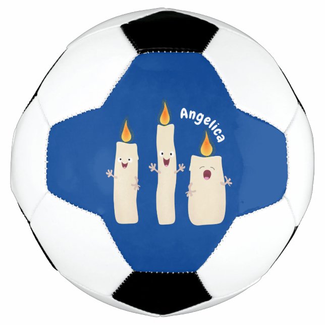 Cute singing candle trio cartoon  soccer ball (Front)