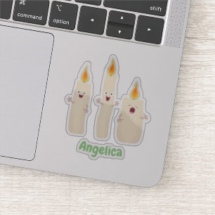 Cute singing candle trio cartoon sticker