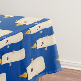 Cute singing candle trio cartoon tablecloth