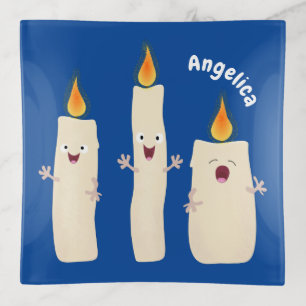 Cute singing candle trio cartoon trinket tray