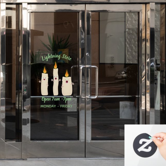 Cute singing candle trio cartoon  window cling (Office Door)