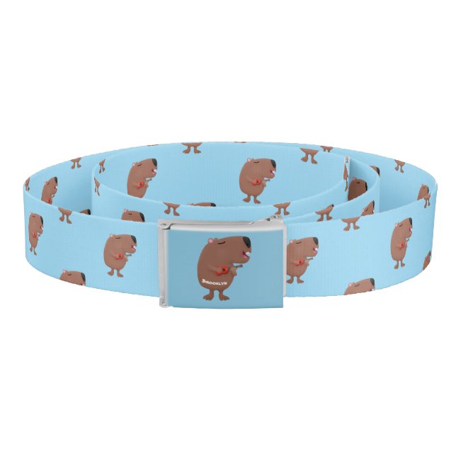 Cute singing capybara ukulele cartoon illustration belt (Coil)