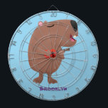 Cute singing capybara ukulele cartoon illustration dart board<br><div class="desc">This happy capybara is singing and playing the ukulele. Drawn in fun cartoon illustration style.</div>