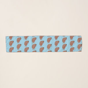 Cute singing capybara ukulele cartoon illustration scarf
