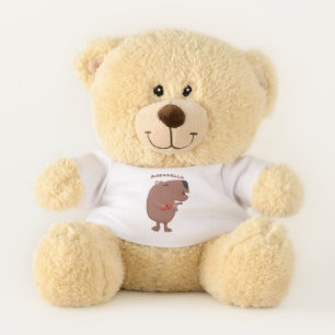 Cute singing capybara ukulele cartoon illustration teddy bear