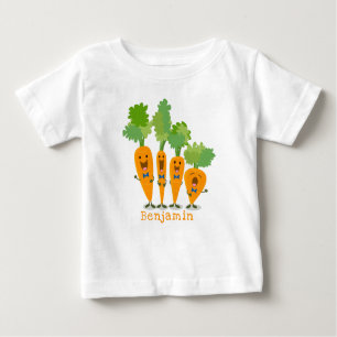 Cute singing carrot quartet cartoon illustration baby T-Shirt