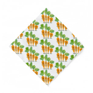 Cute singing carrot quartet cartoon illustration bandana