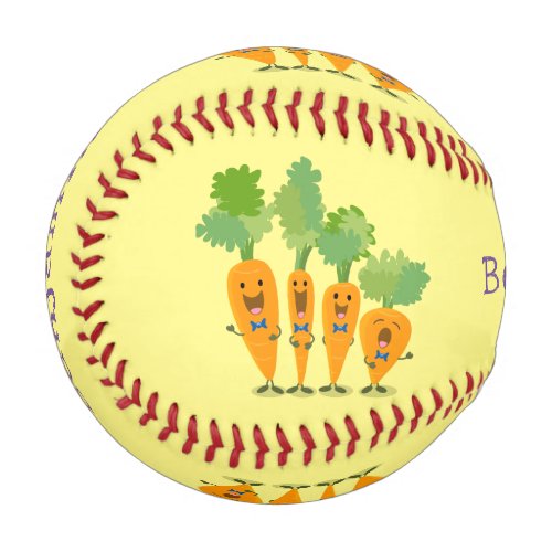 Cute singing carrot quartet cartoon illustration baseball