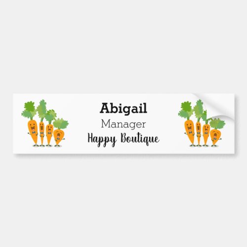 Cute singing carrot quartet cartoon illustration bumper sticker