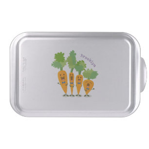 Cute singing carrot quartet cartoon illustration cake pan