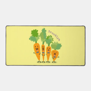 Cute singing carrot quartet cartoon illustration desk mat