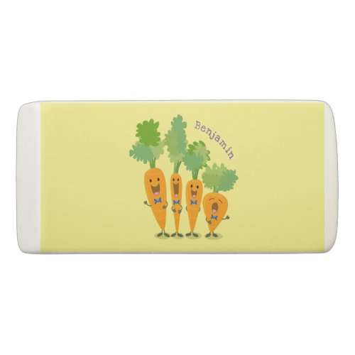 Cute singing carrot quartet cartoon illustration eraser