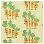 Cute singing carrot quartet cartoon illustration fabric