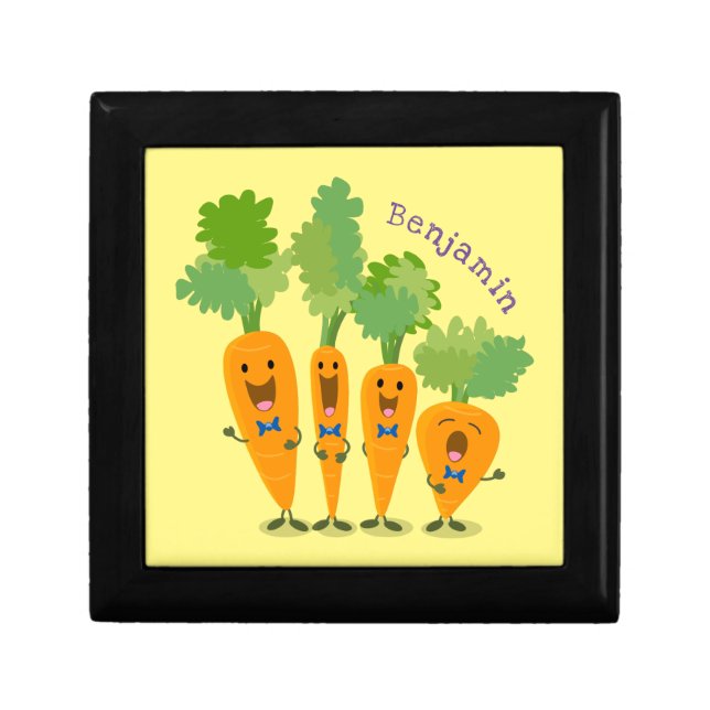 Cute singing carrot quartet cartoon illustration gift box (Front)