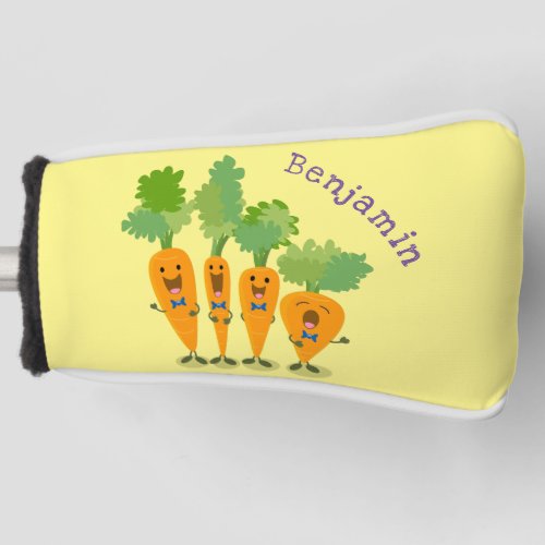 Cute singing carrot quartet cartoon illustration golf head cover