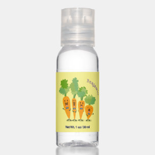 Cute singing carrot quartet cartoon illustration hand sanitizer