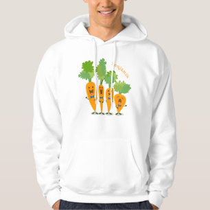 Cute singing carrot quartet cartoon illustration hoodie