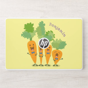Cute singing carrot quartet cartoon illustration HP laptop skin