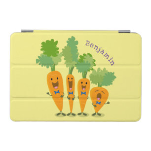 Cute singing carrot quartet cartoon illustration iPad mini cover