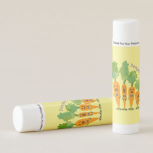 Cute singing carrot quartet cartoon illustration lip balm