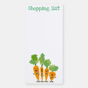 Cute singing carrot quartet cartoon illustration magnetic notepad