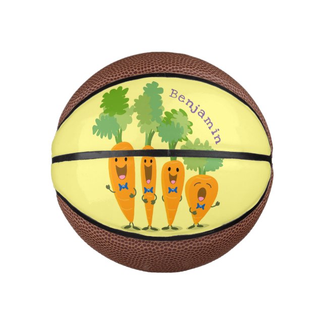 Cute singing carrot quartet cartoon illustration mini basketball (Front)